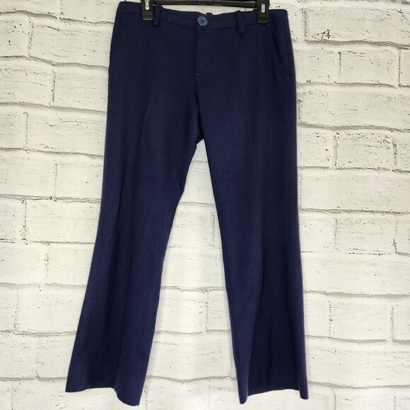 Marc Jacobs Navy Blue 100% Wool Wide Leg Dress Pant Trousers Lined Size 8 - Picture 1 of 10